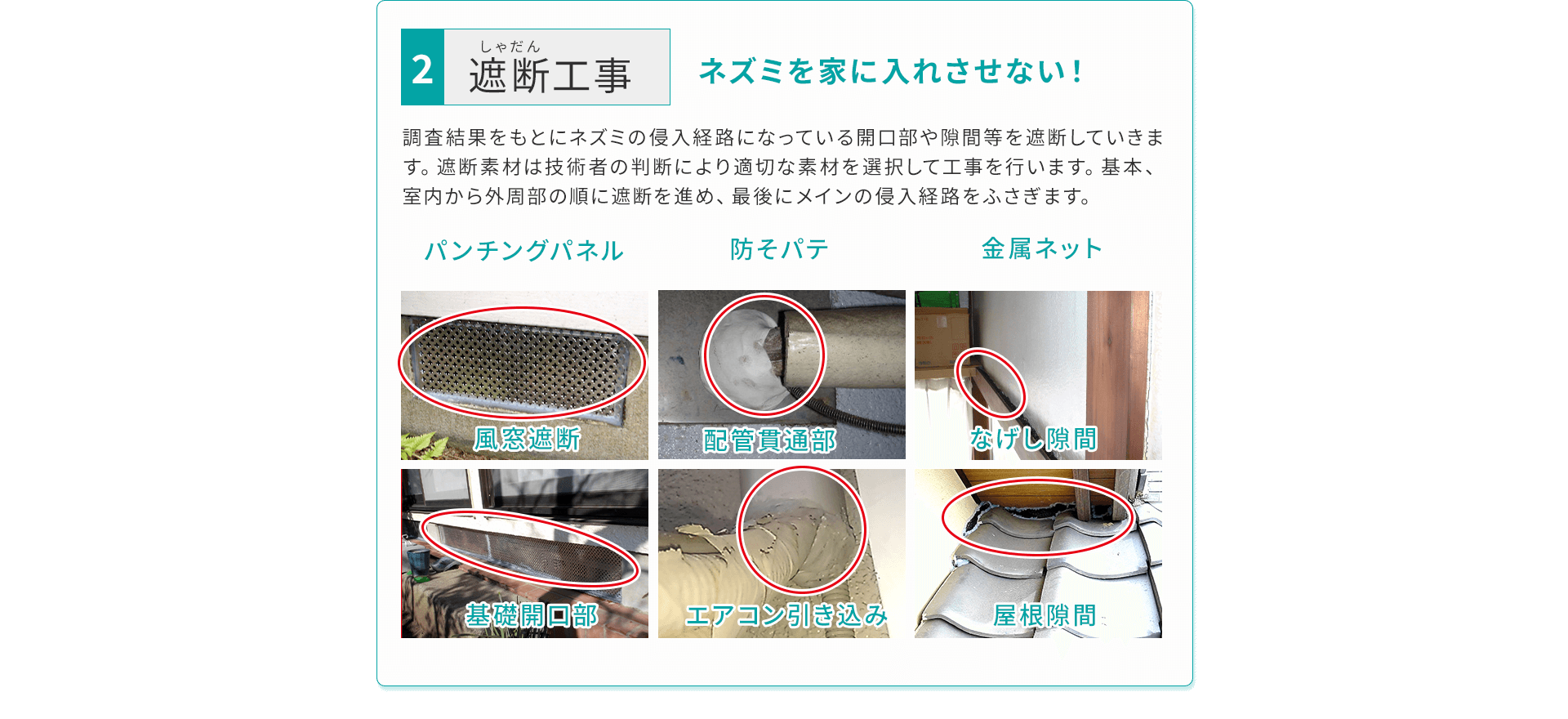 ネズミを家に入れさせない