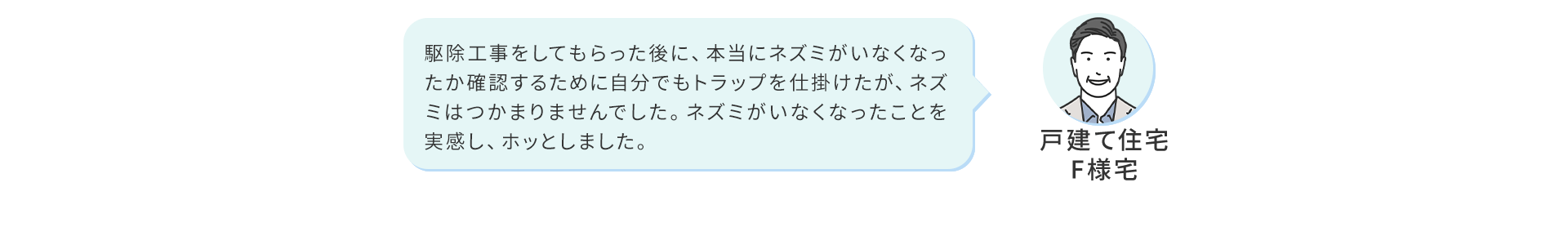 ネズミがいなくなったことを実感し、ホッとしました。