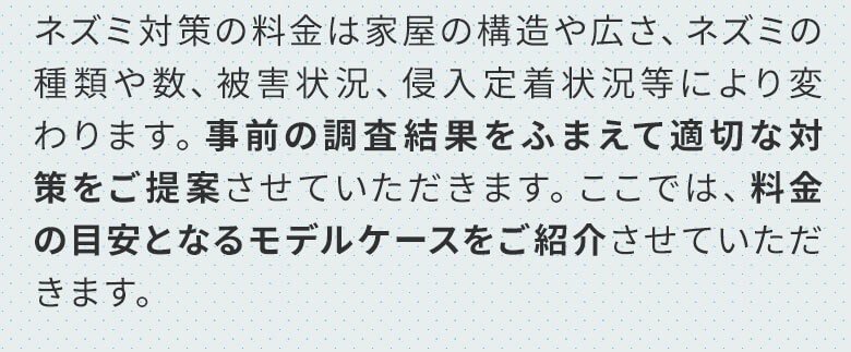 料金の目安となるモデルケースをご紹介