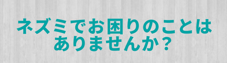 ネズミでお困りのことはありませんか？