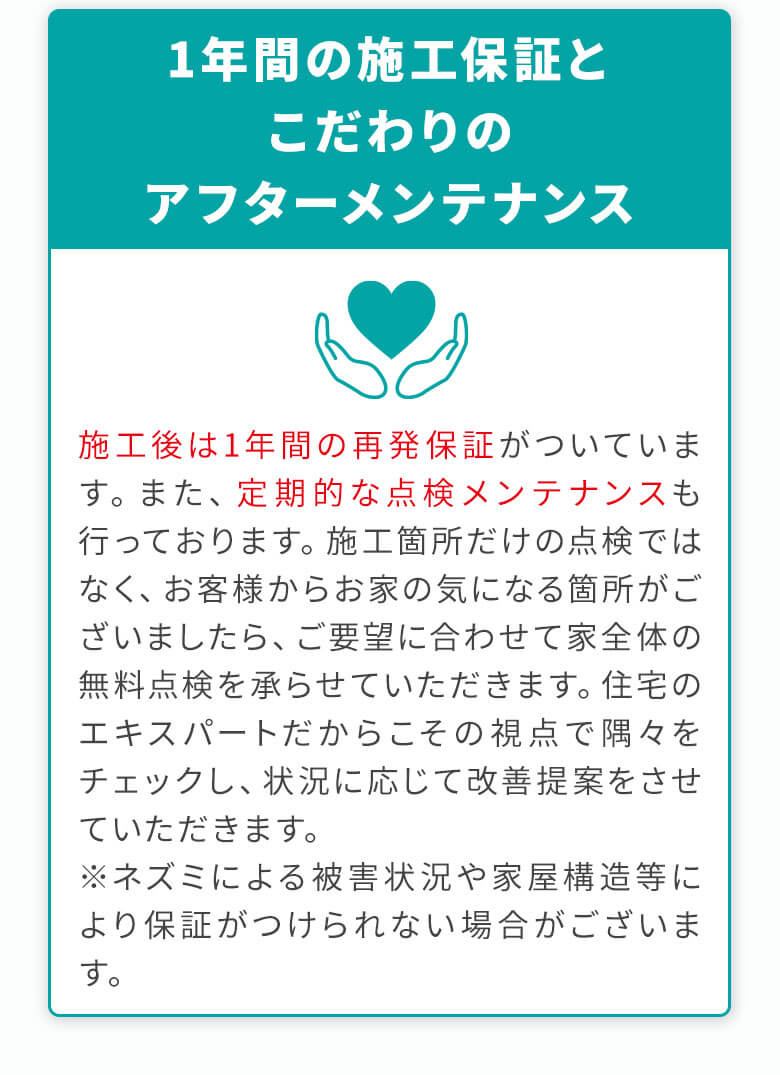 1年間の施行保証