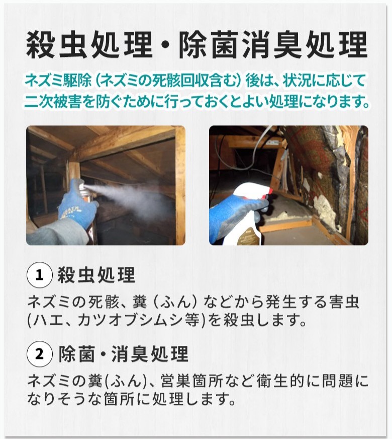 殺虫処理・除菌消臭処理