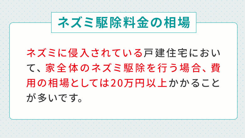 ネズミ駆除料金の相場