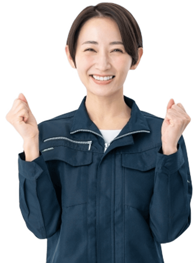 悩みが解決し、腕を上げて喜ぶ女性